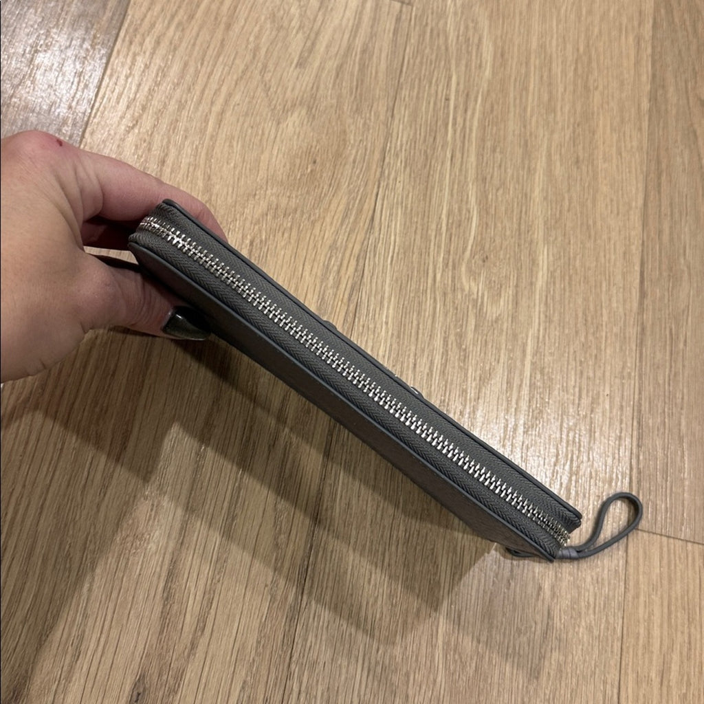Cole Haan Zip Around Continental Wallet in a Gray Color Pallet
