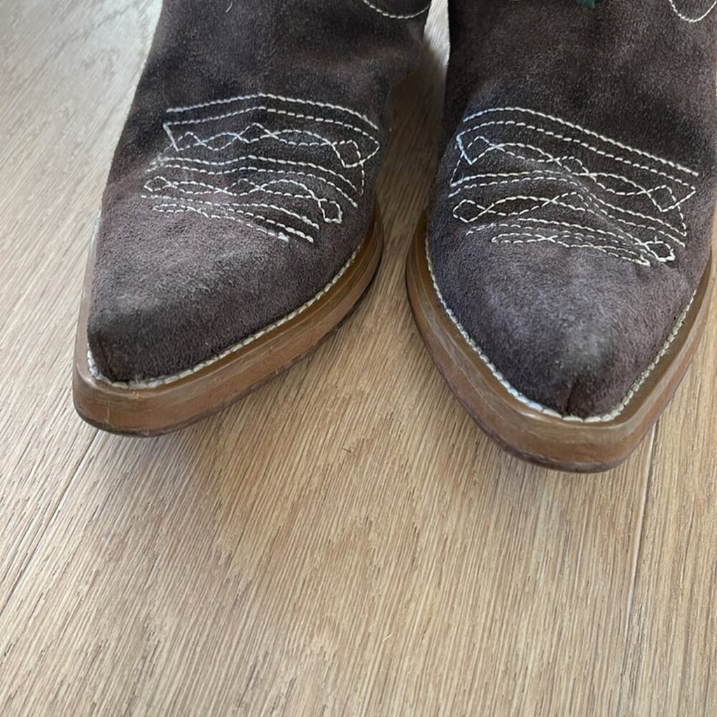 ROCKET DOG Brown Embroidered Heeled Western Boots Size 6