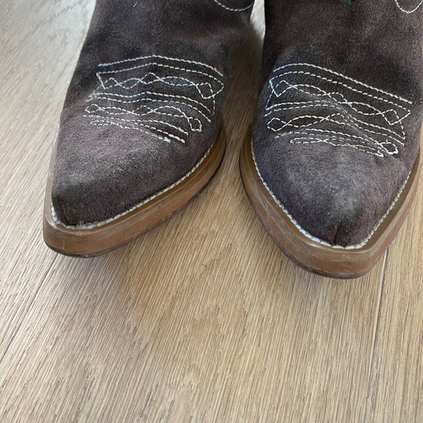 ROCKET DOG Brown Embroidered Heeled Western Boots Size 6