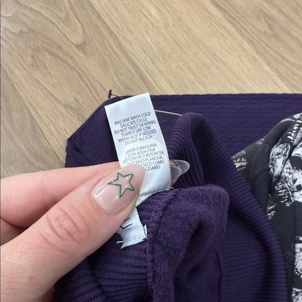 Mia & Tess Textured Purple Leggings Size L/XL NEW!