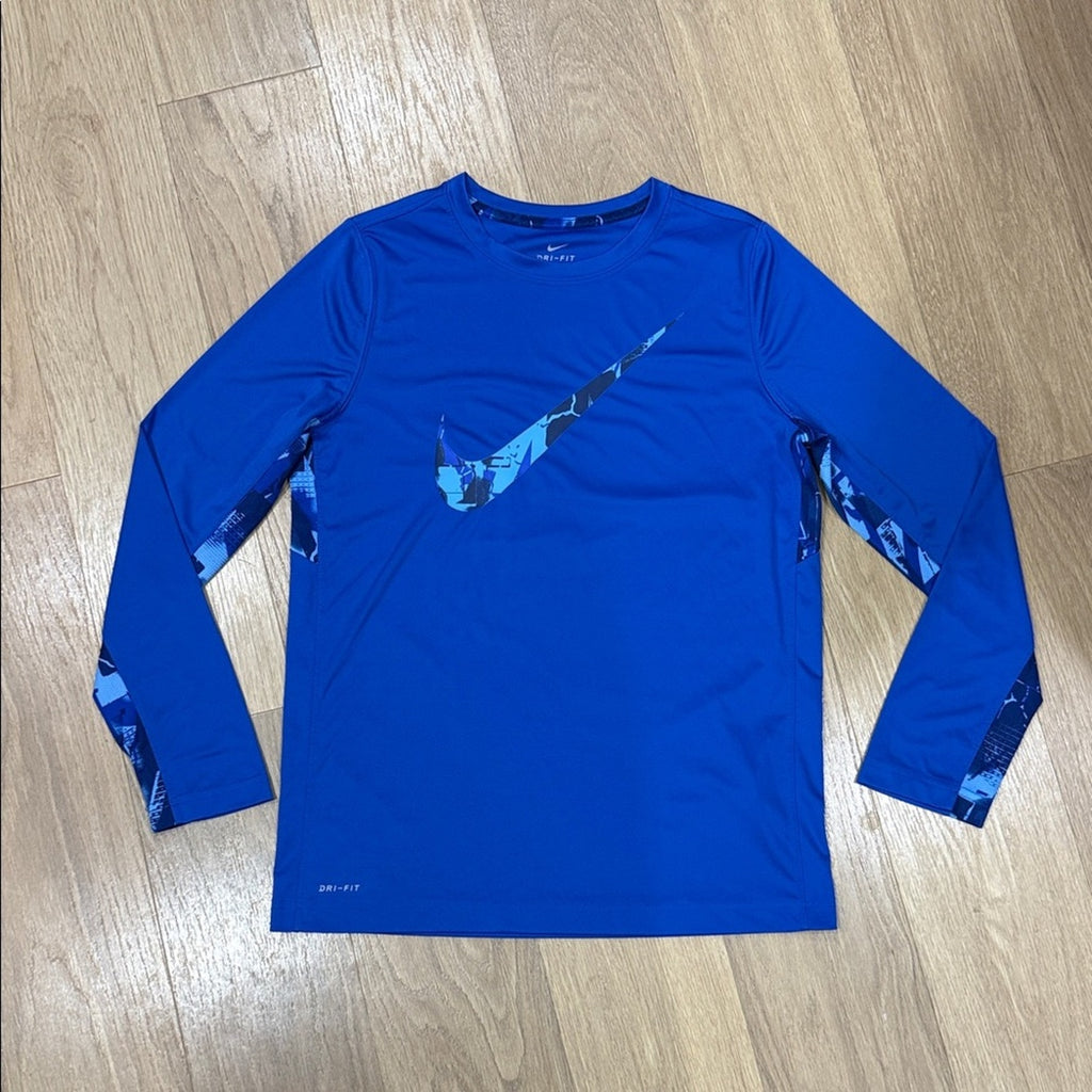 Nike Dri Fit Royal Blue Long Sleeve Shirt Size XL Boys