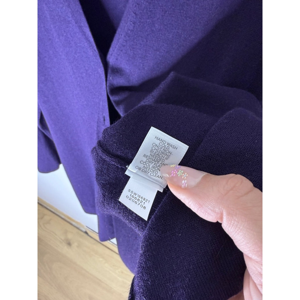 J. Jill Plum Knit V-Neck Cardigan Size Medium