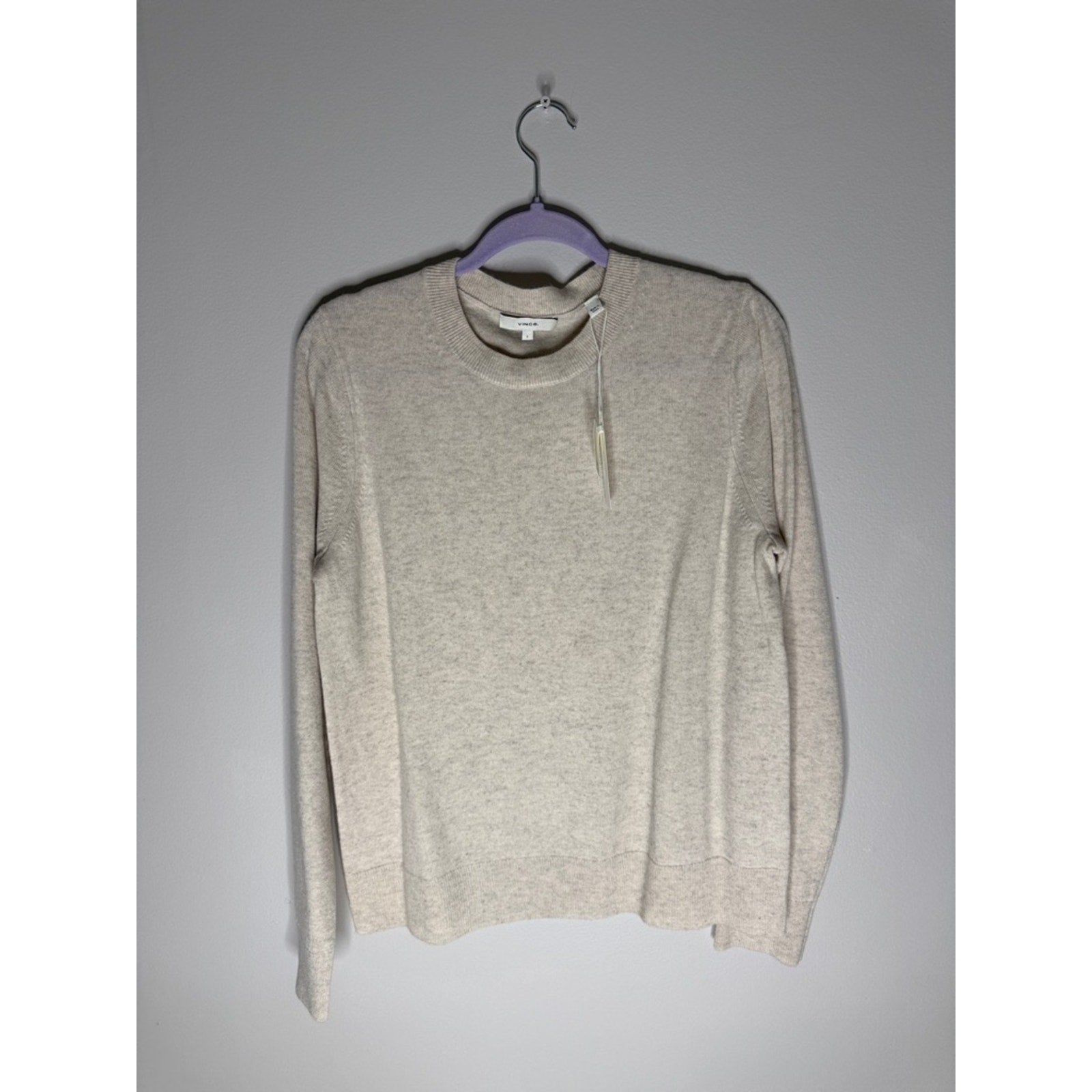 Vince Cream Crewneck Wool / Cashmere Blend Sweater Size Large NEW!