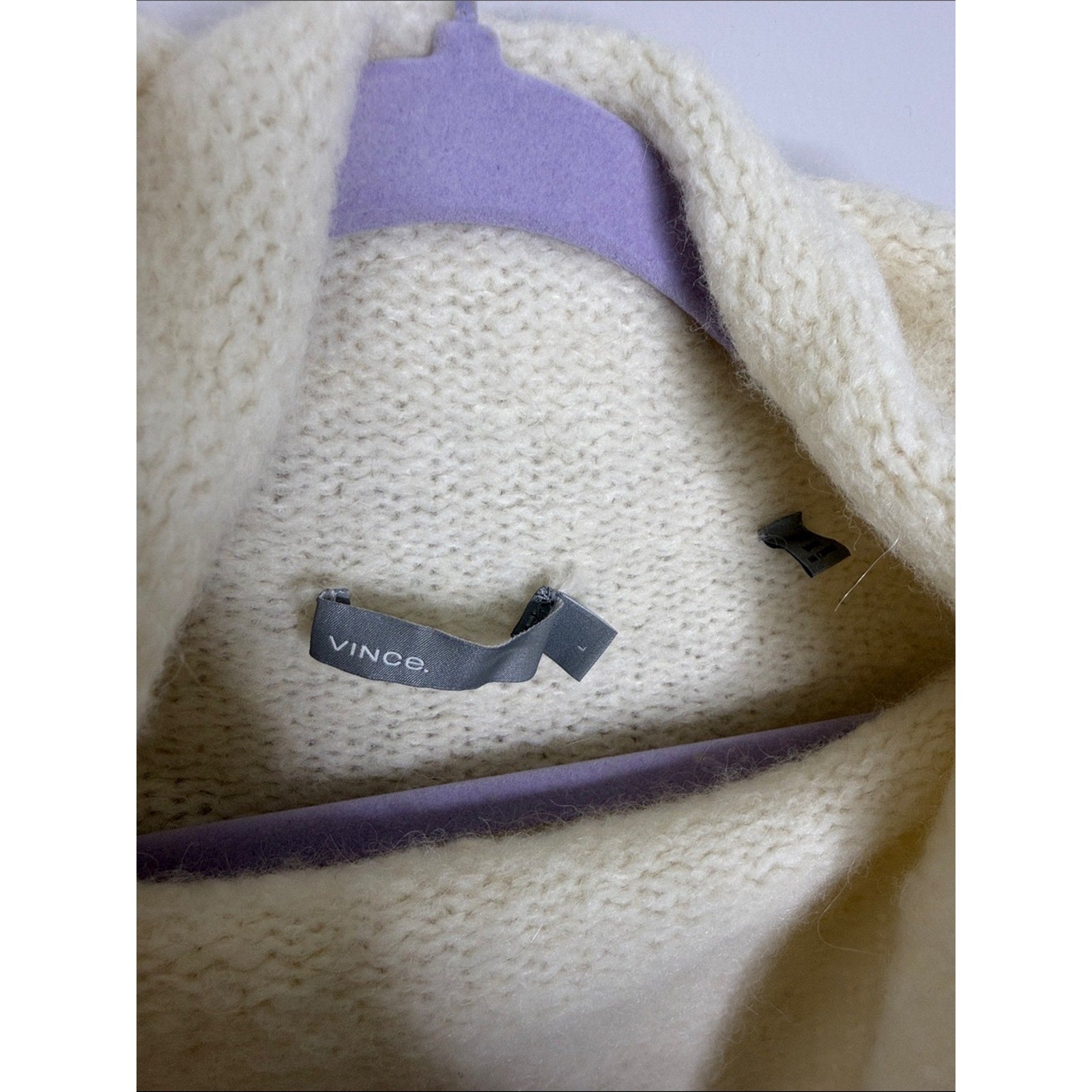 Vince Cream Cowl Neck Cozy Knit Sweater Alpaca Blend Large