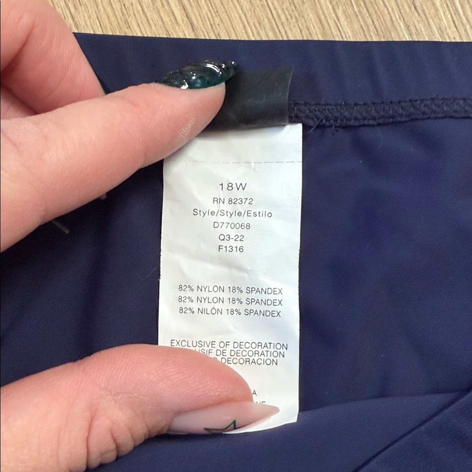 Island Escape Woman Navy Swim Skirt Swimsuit Bottoms NEW! Size 18W