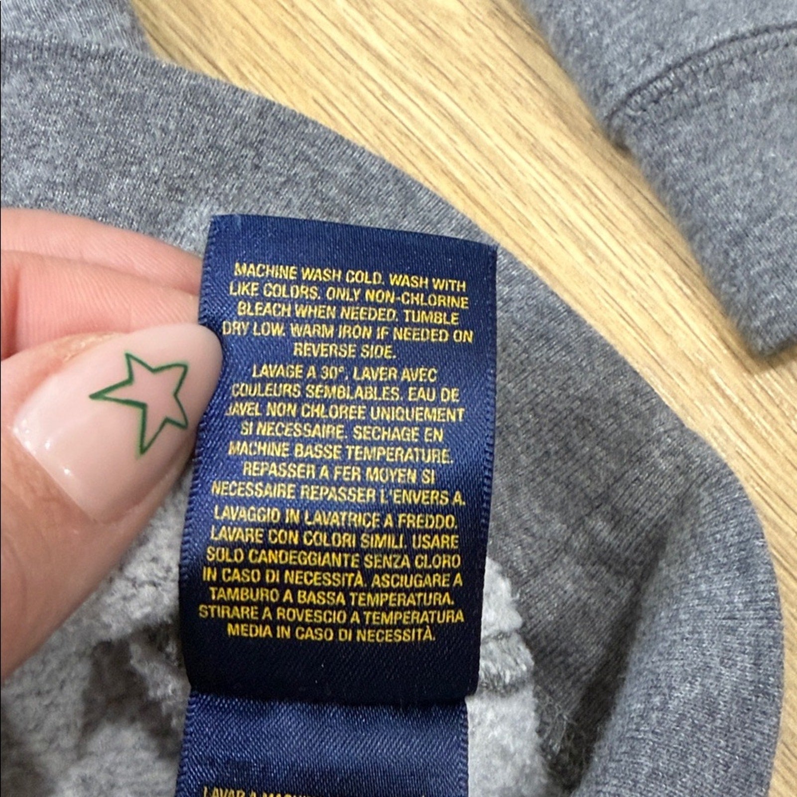 Polo Ralph Lauren Grey Shawl Collar Pullover Sweatshirt w/ Logo Size 7