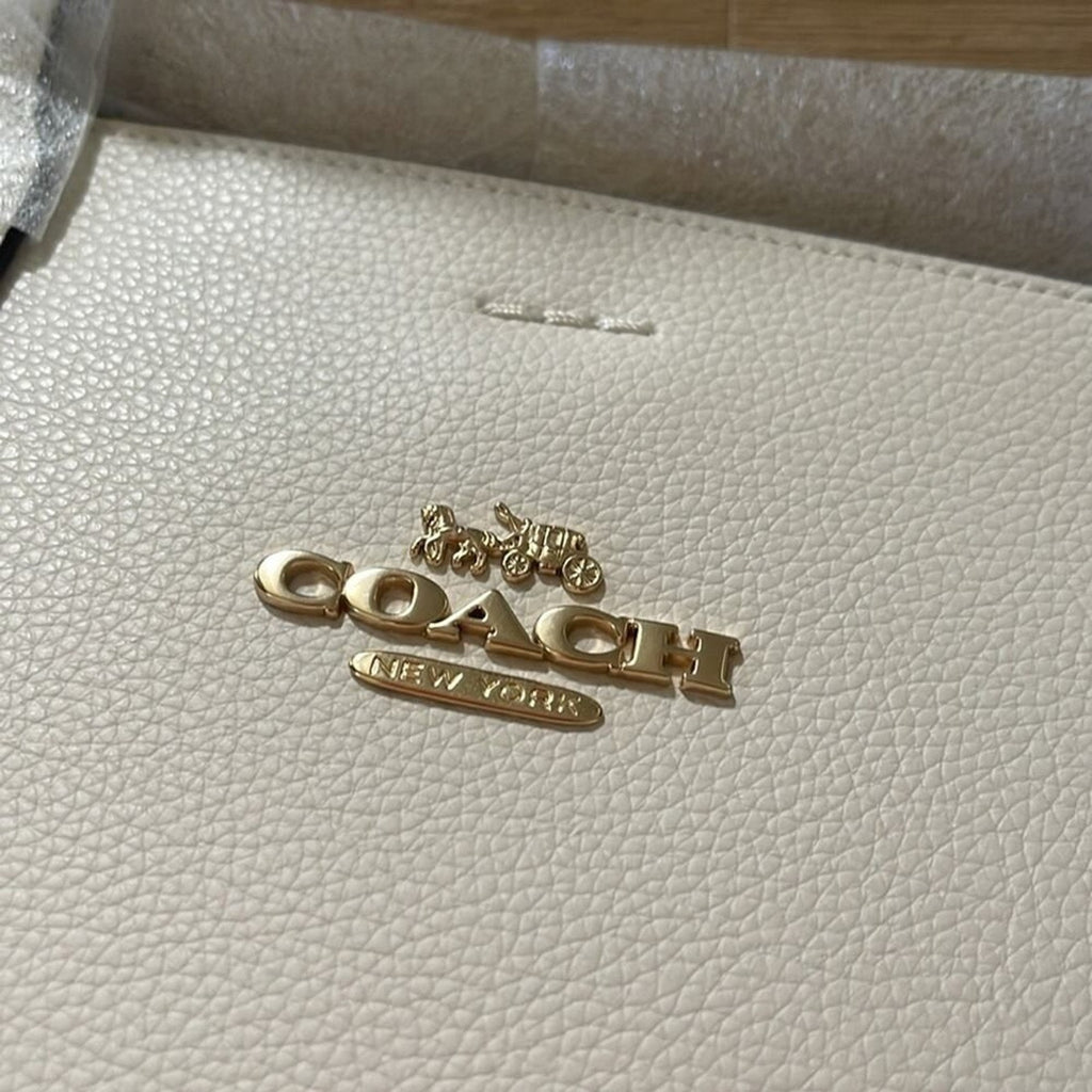 COACH Cream / White “Chalk” LTH Town Tote Top Handle Handbag NWT