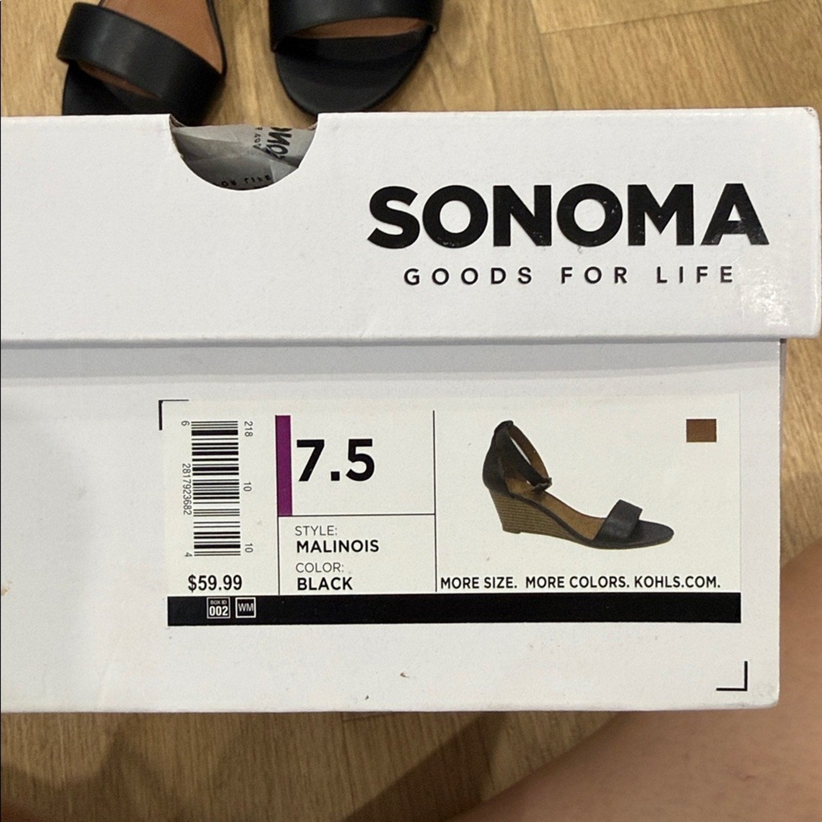 Sonoma Women's Malinois Black and Tan Wedge Heels Size 7.5
