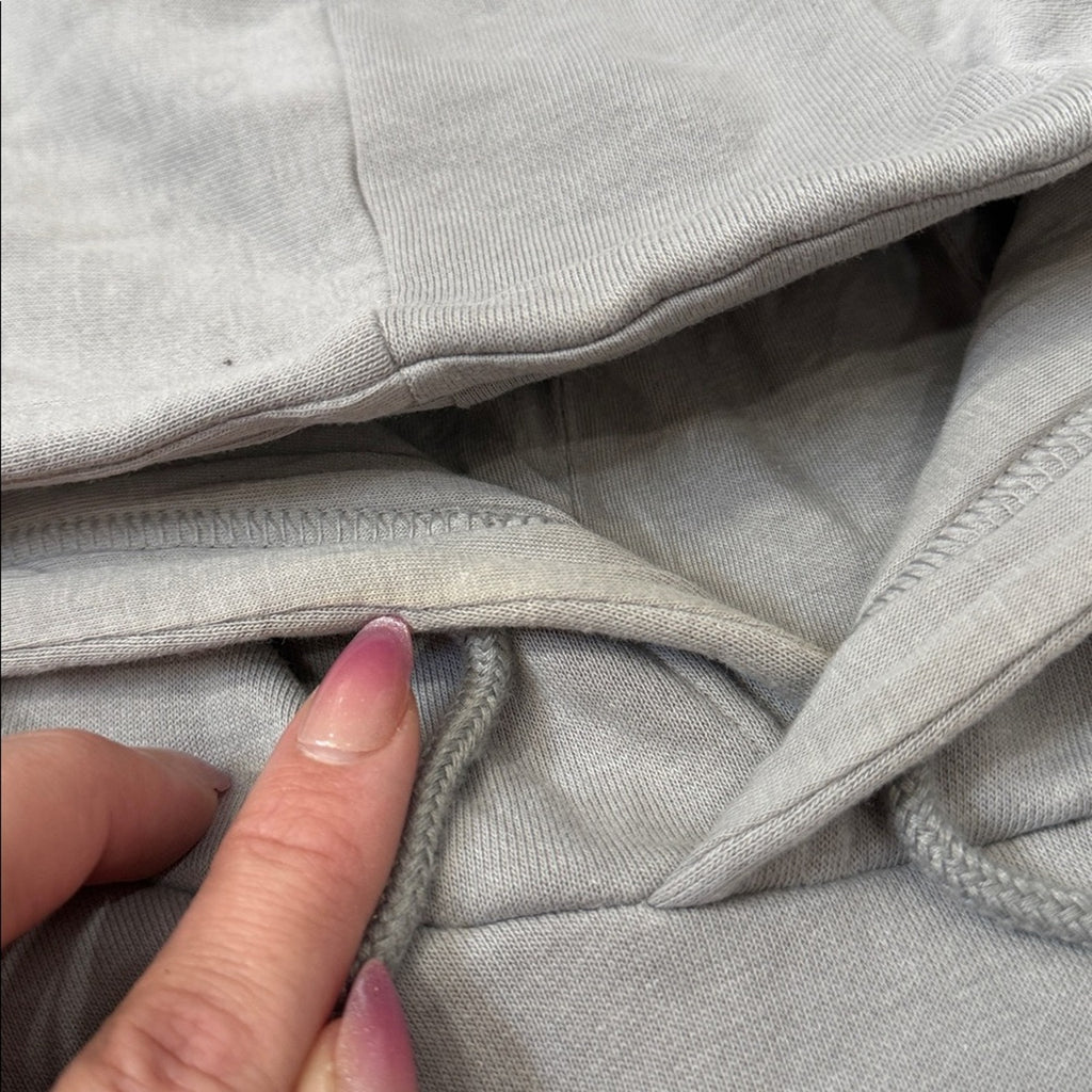 Adidas Light Gray Cropped Hoodie Sparkle Detail Size Medium