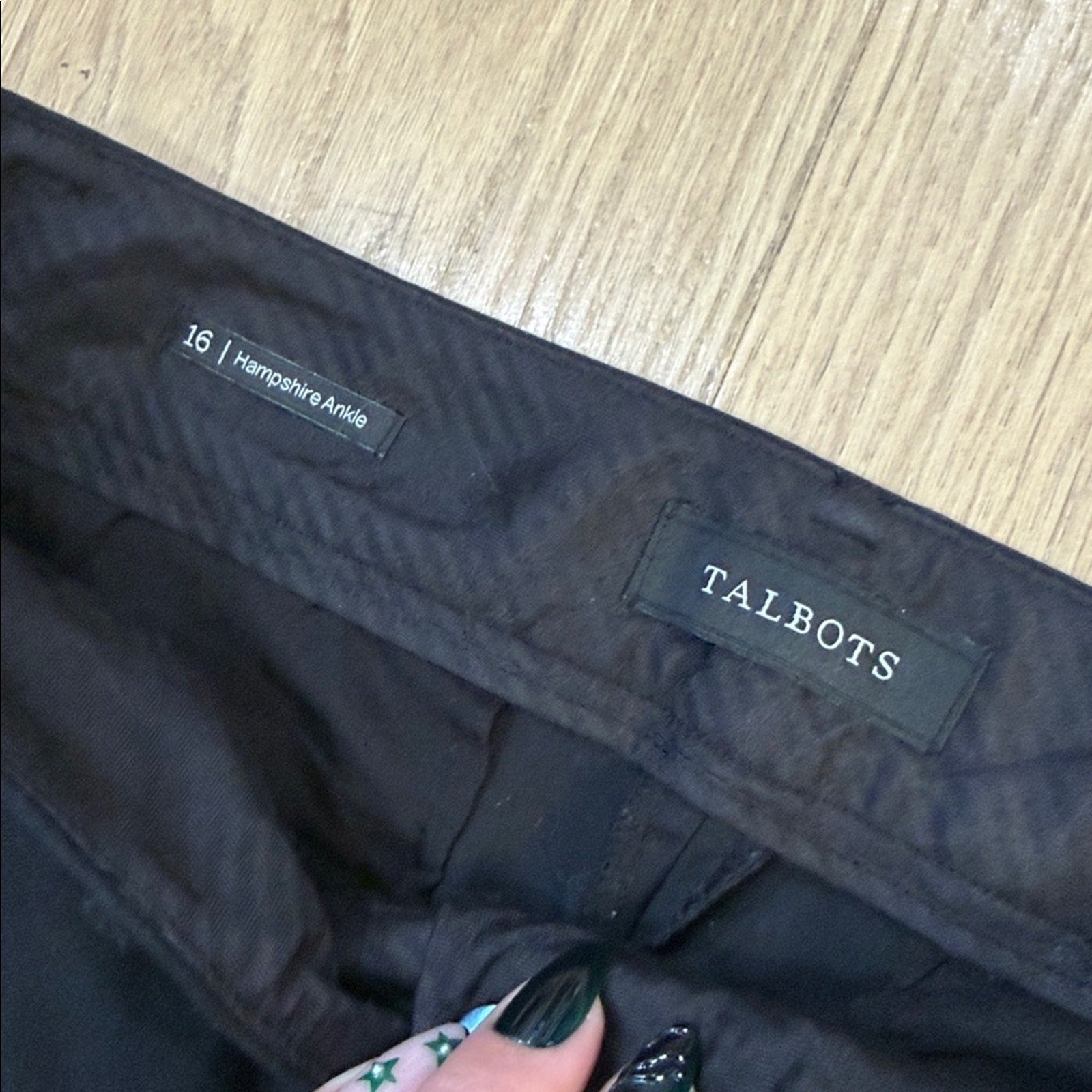Talbots Black Hampshire Ankle Dress Pants Size 16