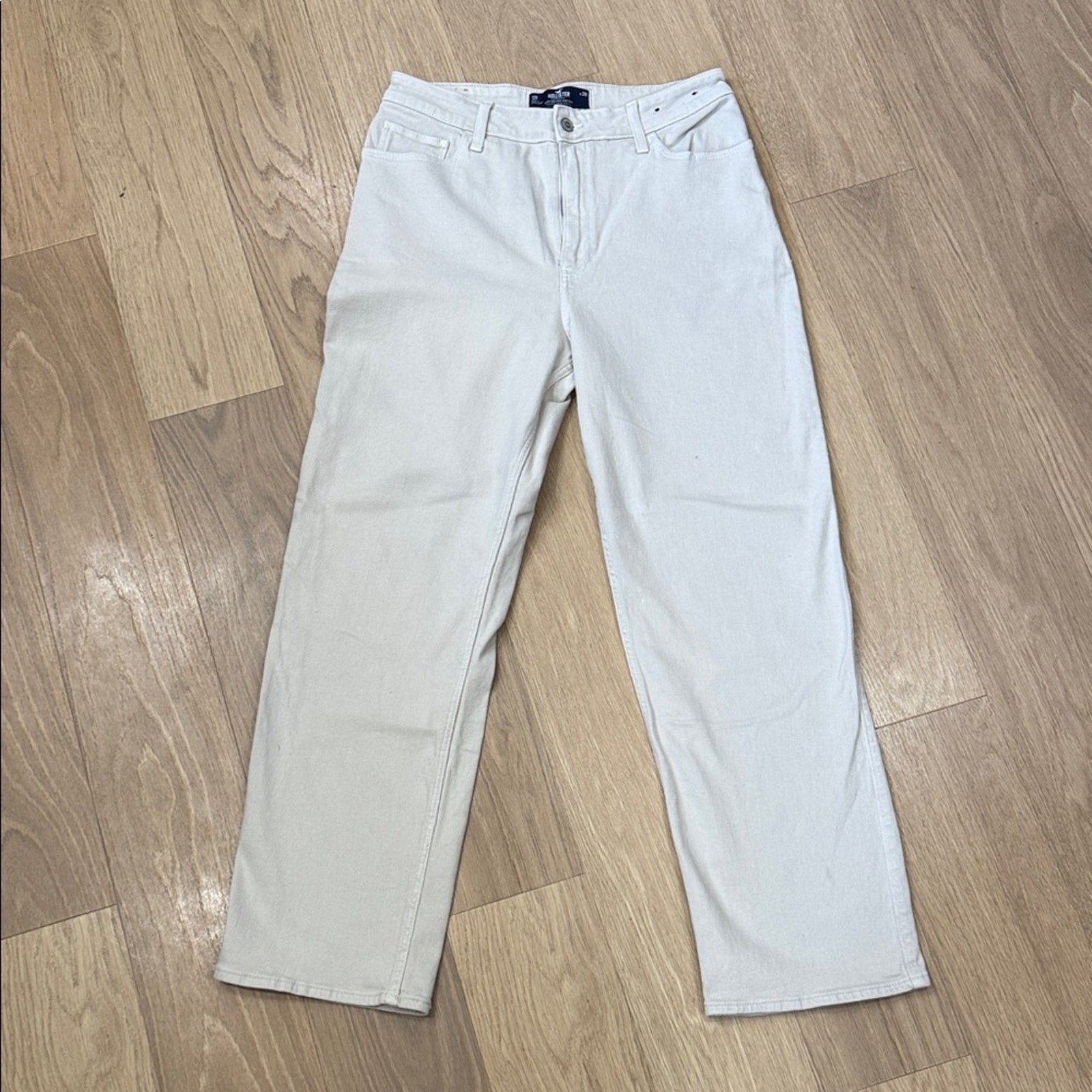 Hollister Cream Denim Style Straight Leg Pants Size 12R