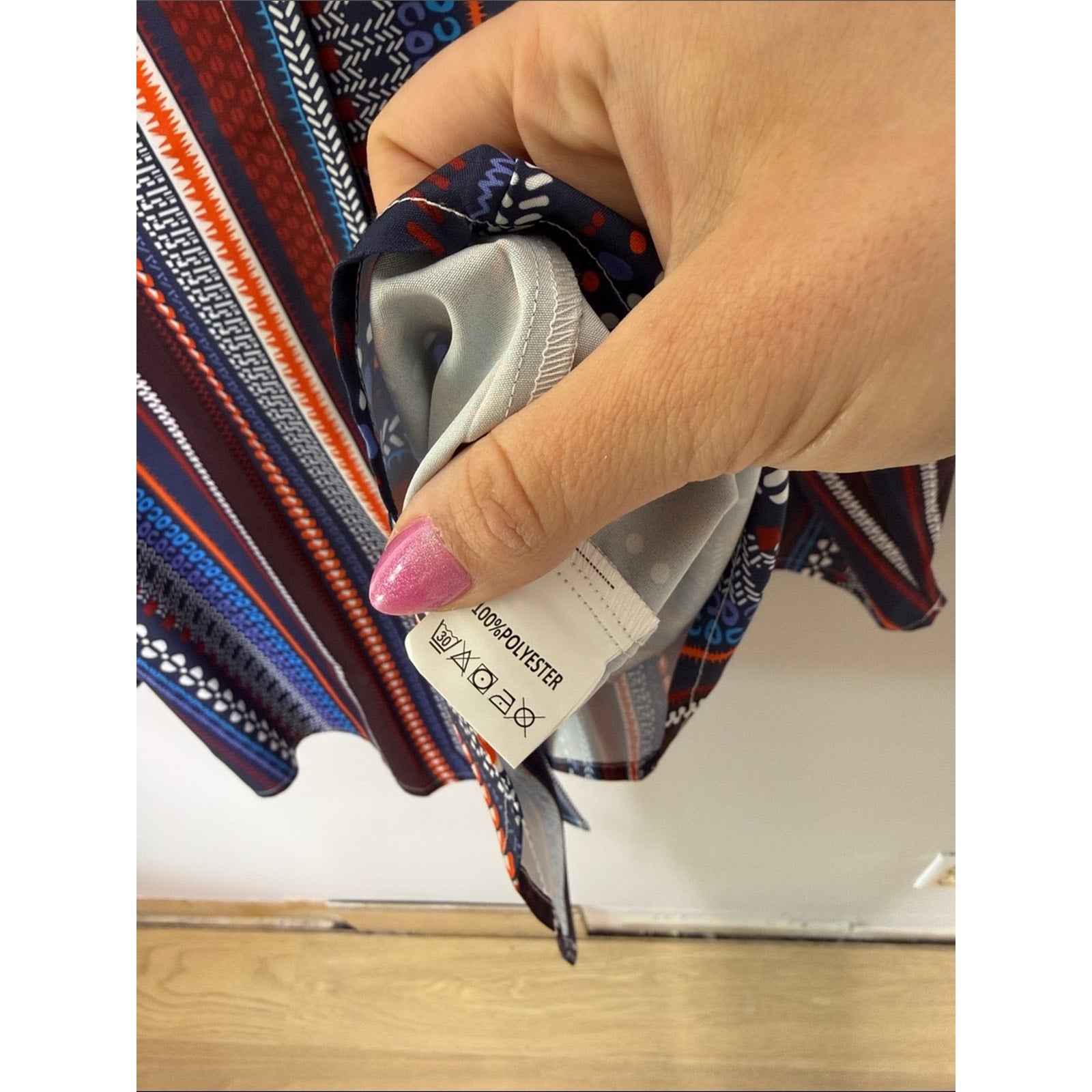 Multi-Stripe Casual Button-Up Shirt - Navy/Orange/Brown Size XXL