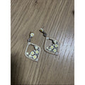 Delicate Floral Drop Earrings - Cream & Yellow