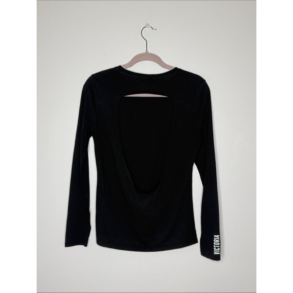 Victoria's Secret Black 'Love to Workout' Long-Sleeve Top Size Small