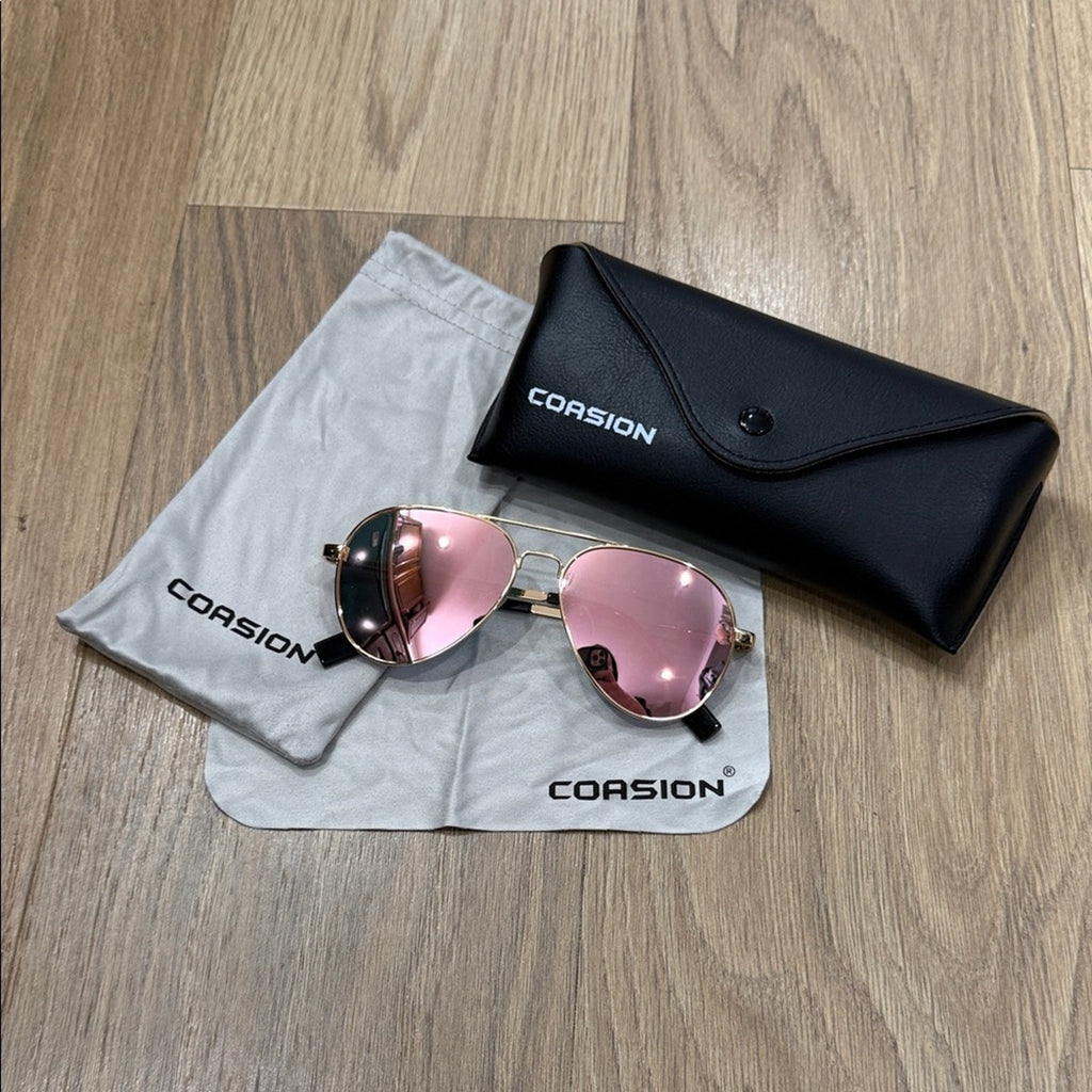 Corsion Pink Holographic Aviator Sunglasses NEW!