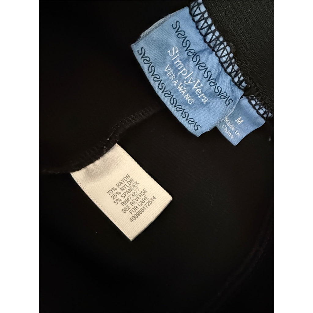 Simply Vera Vera Wang Black Pull-On Leggings Size Medium