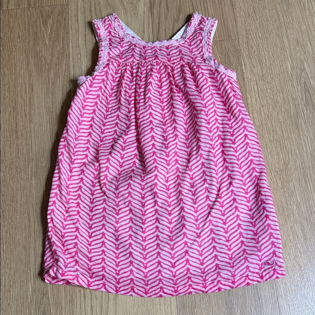 Vineyard Vines Pink and White Patterned Sleeveless Dress Size 3T