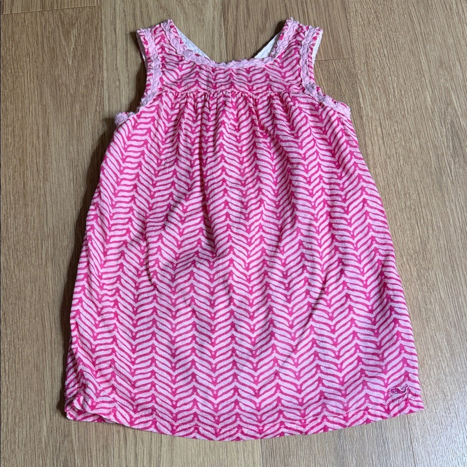 Vineyard Vines Pink and White Patterned Sleeveless Dress Size 3T