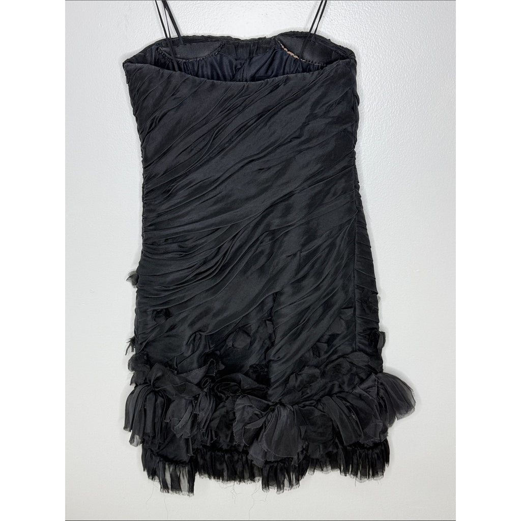 Nina Raynor Black Strapless Ruffled Cocktail Dress Size 10