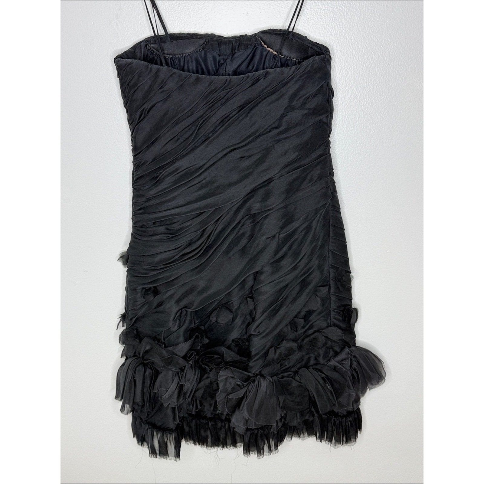 Nina Raynor Black Strapless Ruffled Cocktail Dress Size 10