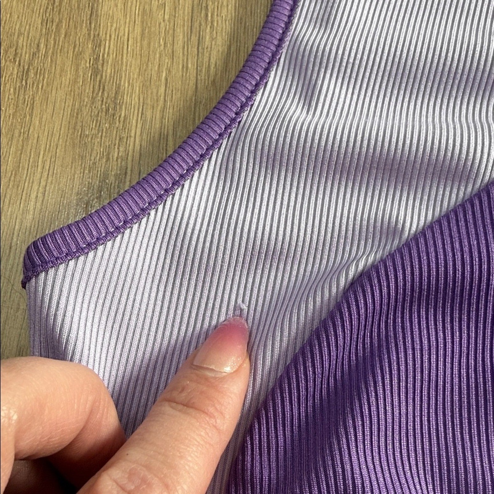 Purple and White Wavy Pattern Sleeveless Snap Bodysuit Size Large
