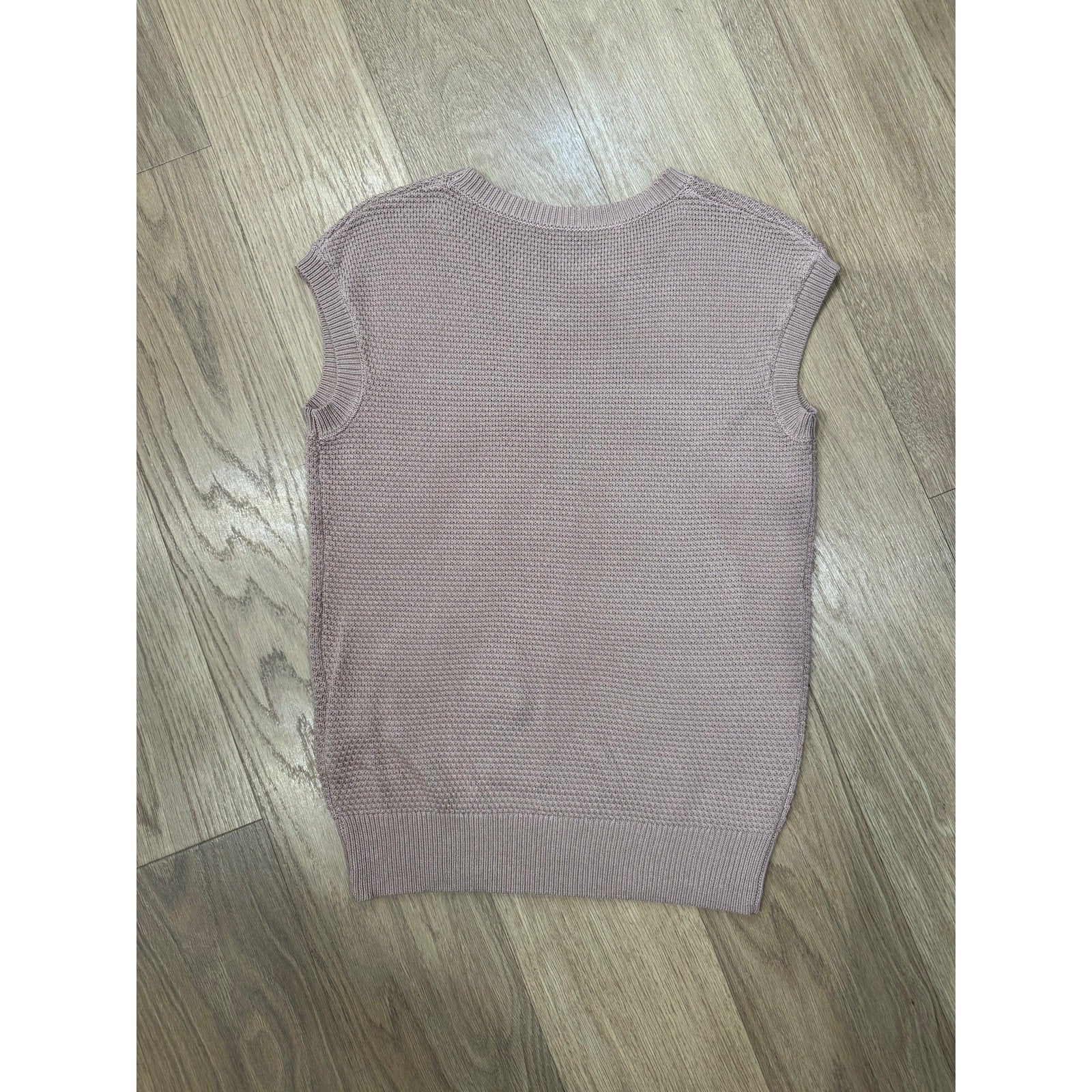 Cici Bird Tan Knit Sleeveless Crew Neck Top Size Small New!