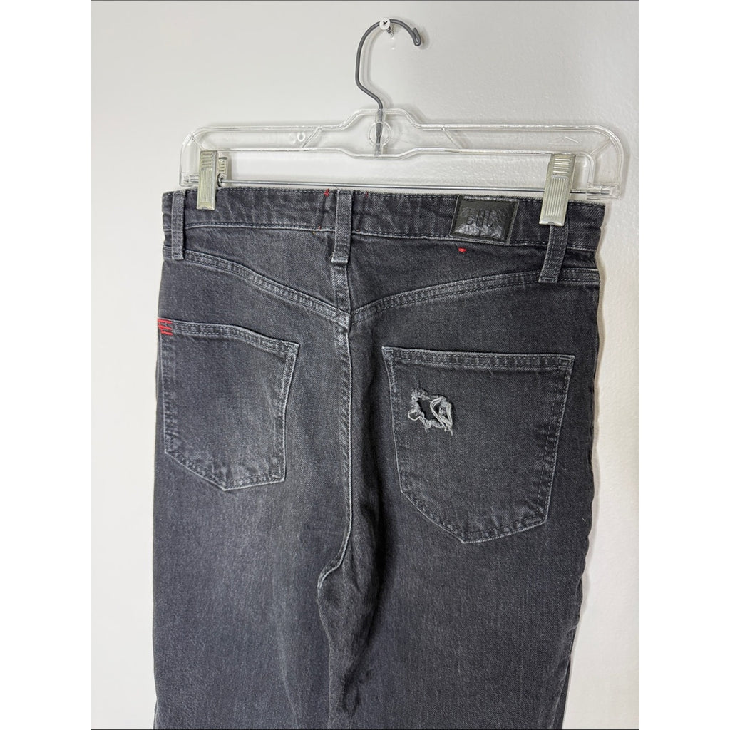 BDG Black High-Rise Flare Jeans with Distressed Details Size 28