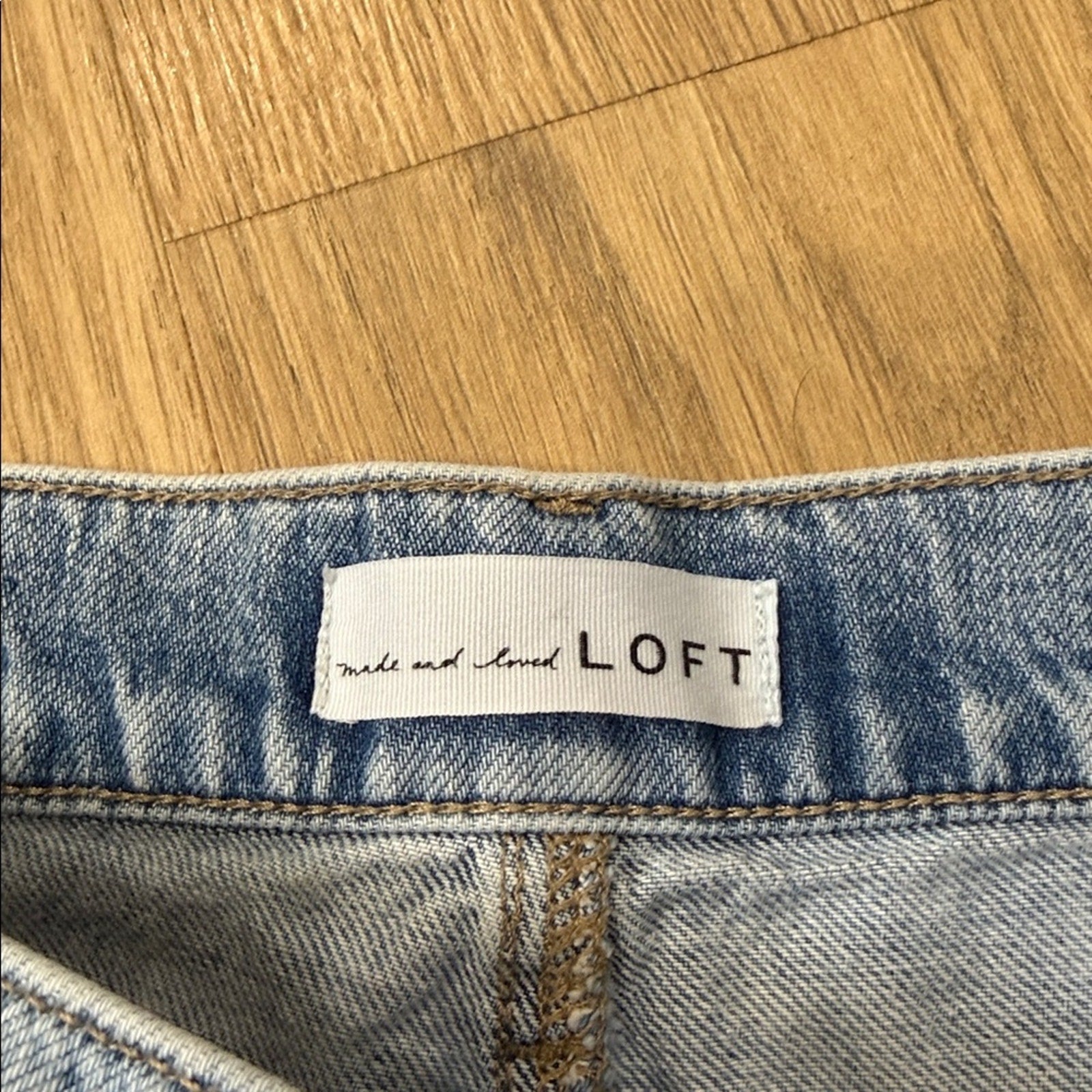 LOFT High Waist Palazzo Light Blue Wide Leg Denim Jeans Size 14