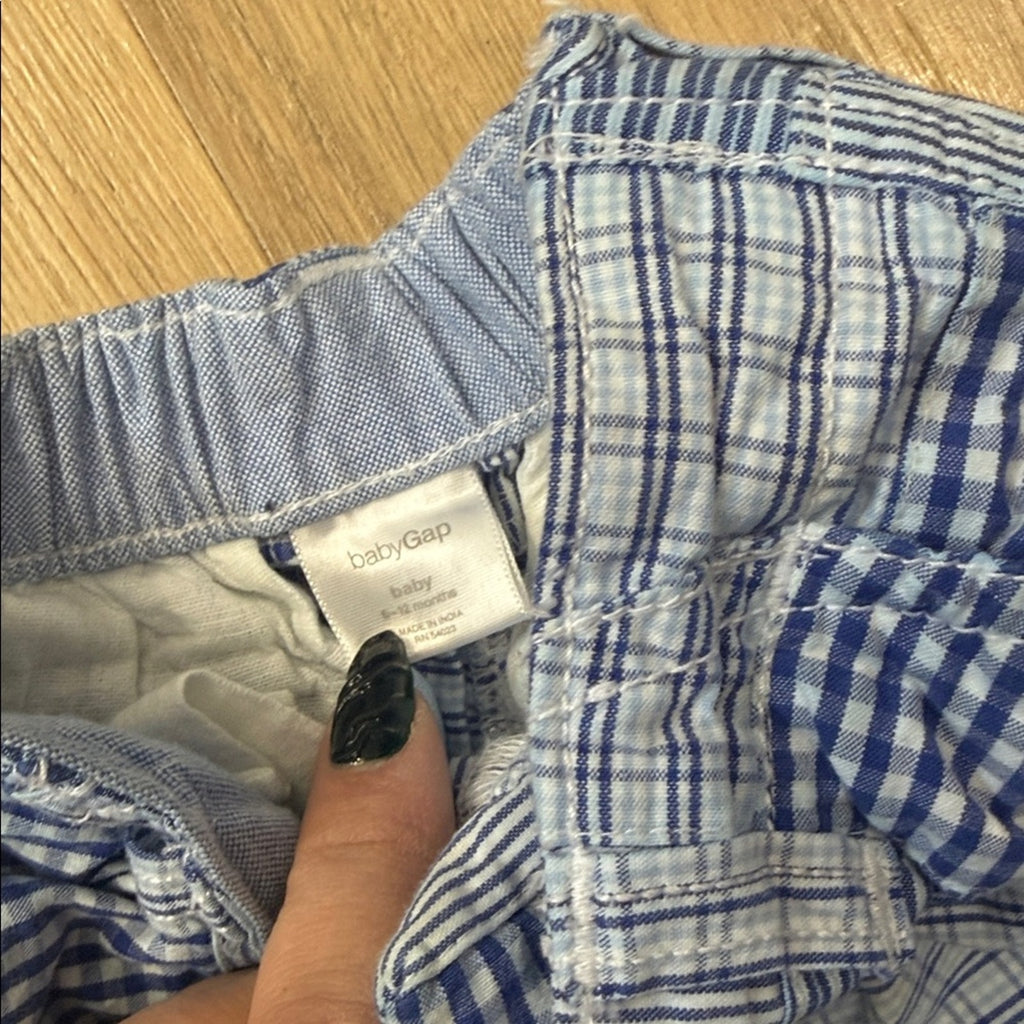 GAP Kids Blue Patchwork Pants Size 6-12 Months