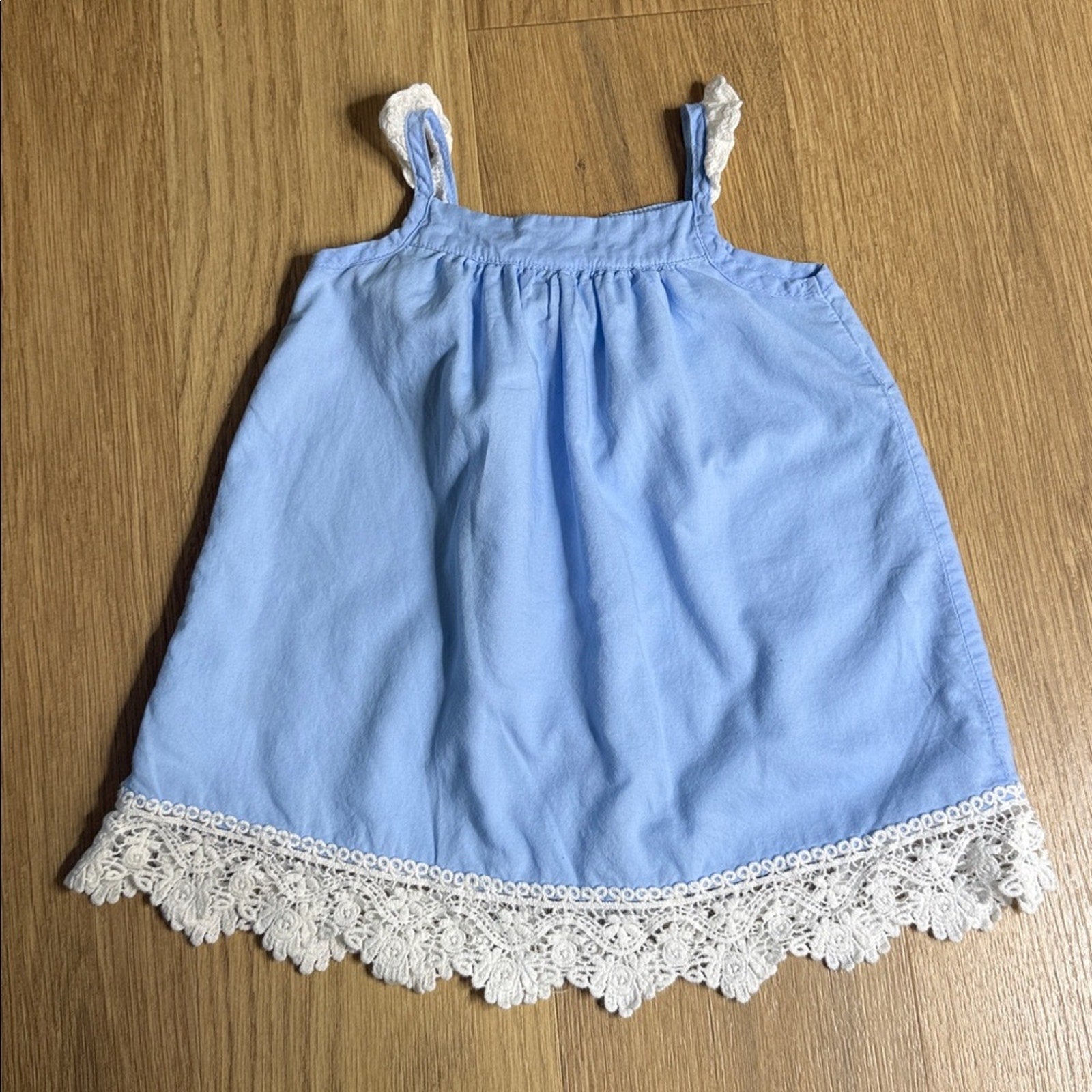 Maggie & Zoe Light Blue Dress with White Lace Size 6-9 Months