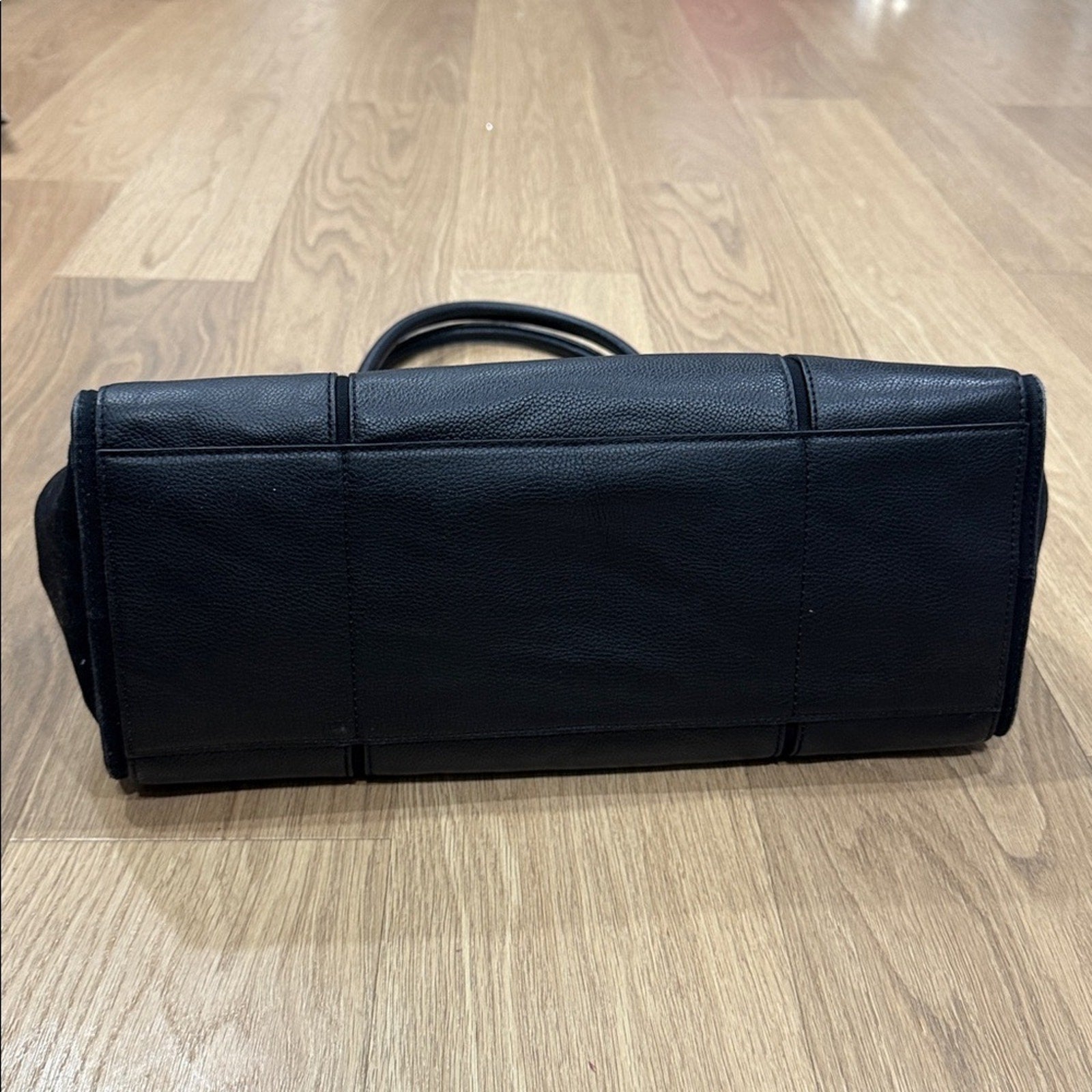 Tory Burch Ella Tote Bag in Black Pebbled Leather