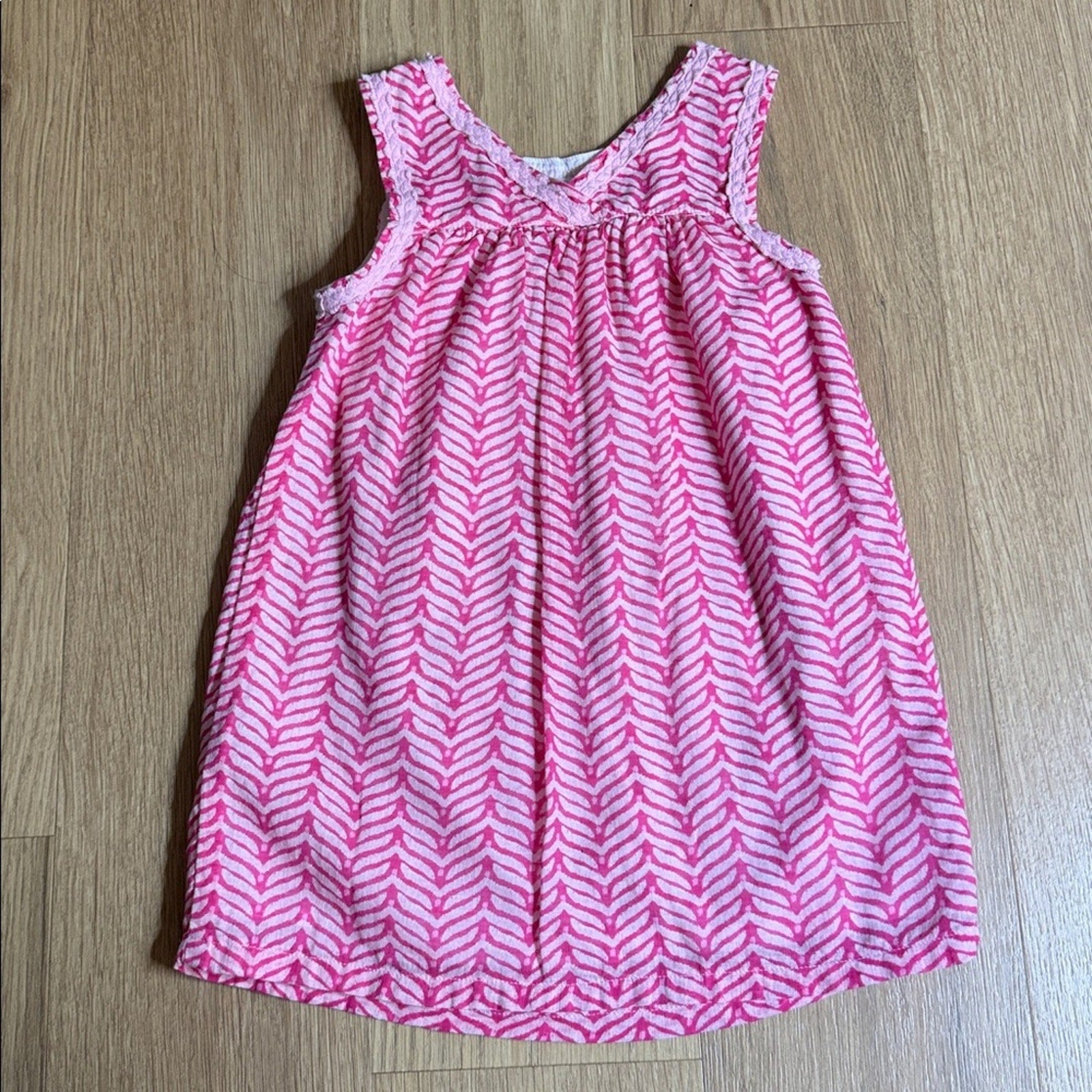Vineyard Vines Pink and White Patterned Sleeveless Dress Size 3T