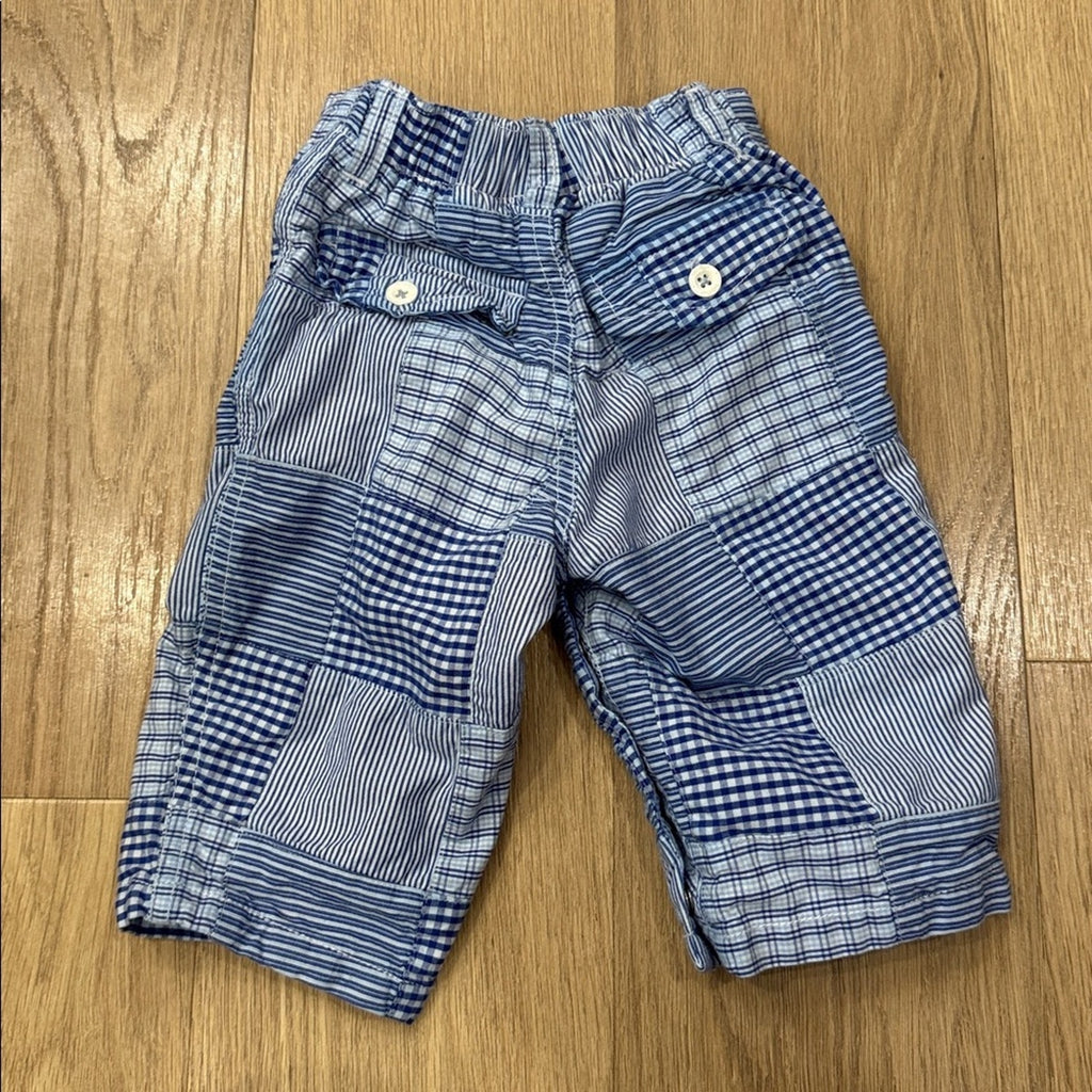 GAP Kids Blue Patchwork Pants Size 6-12 Months