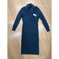 Ann Taylor Dark Teal Long Sleeve Knit Wrap Bodice Dress Size XS