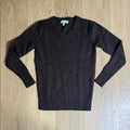 Acanthe Kids Merino Wool / Cashmere V-Neck Sweater - Brown, Size 10
