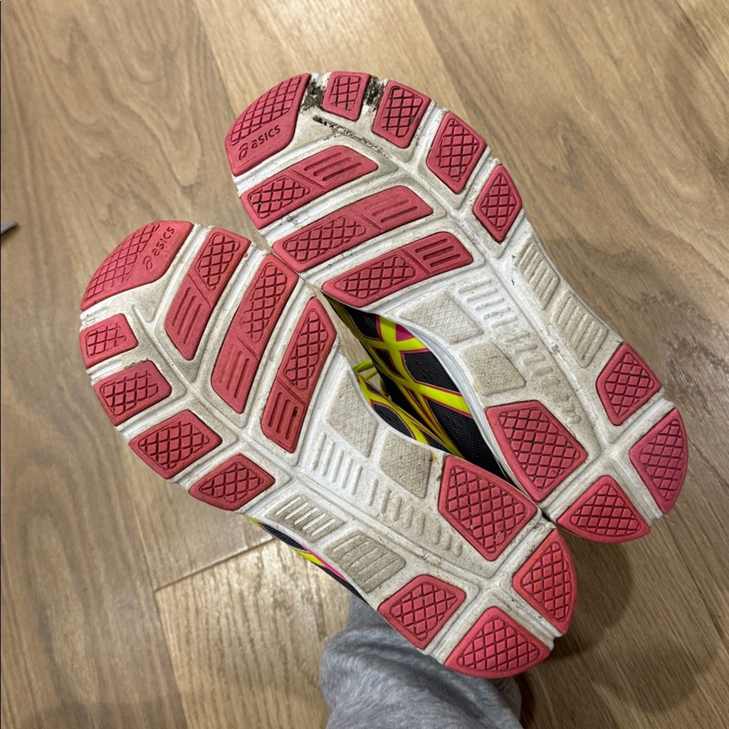 ASICS Gel-Storm 2 Women's Gray and Neon Yellow Athletic Running Shoes Size 8