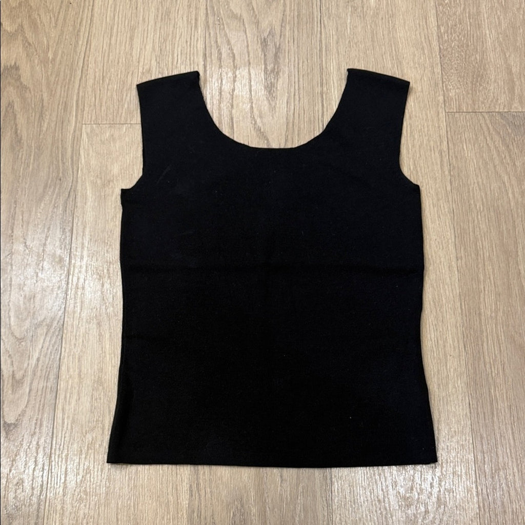 Ann Taylor Elegant Black Knit Silk Blend Tank Top Size XS