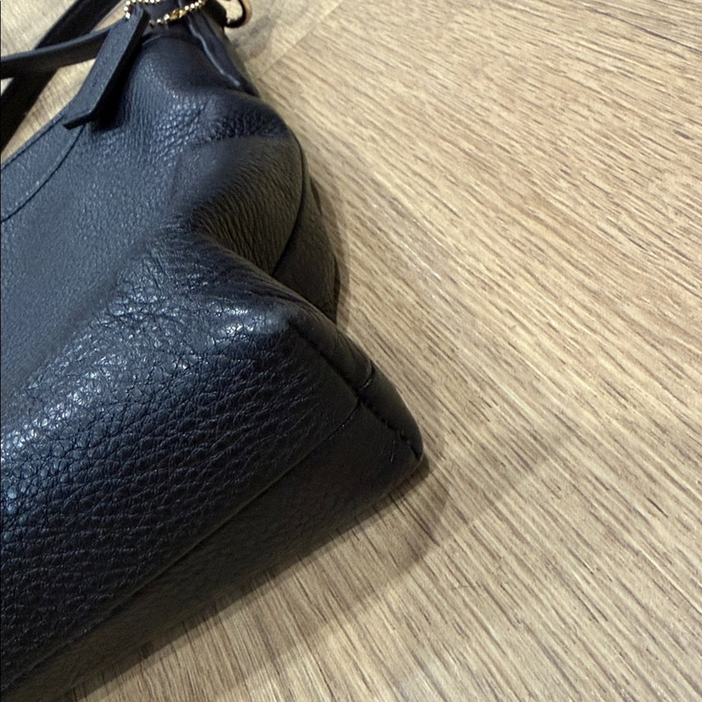 Coach File Crossbody Black Pebbled Leather Bag