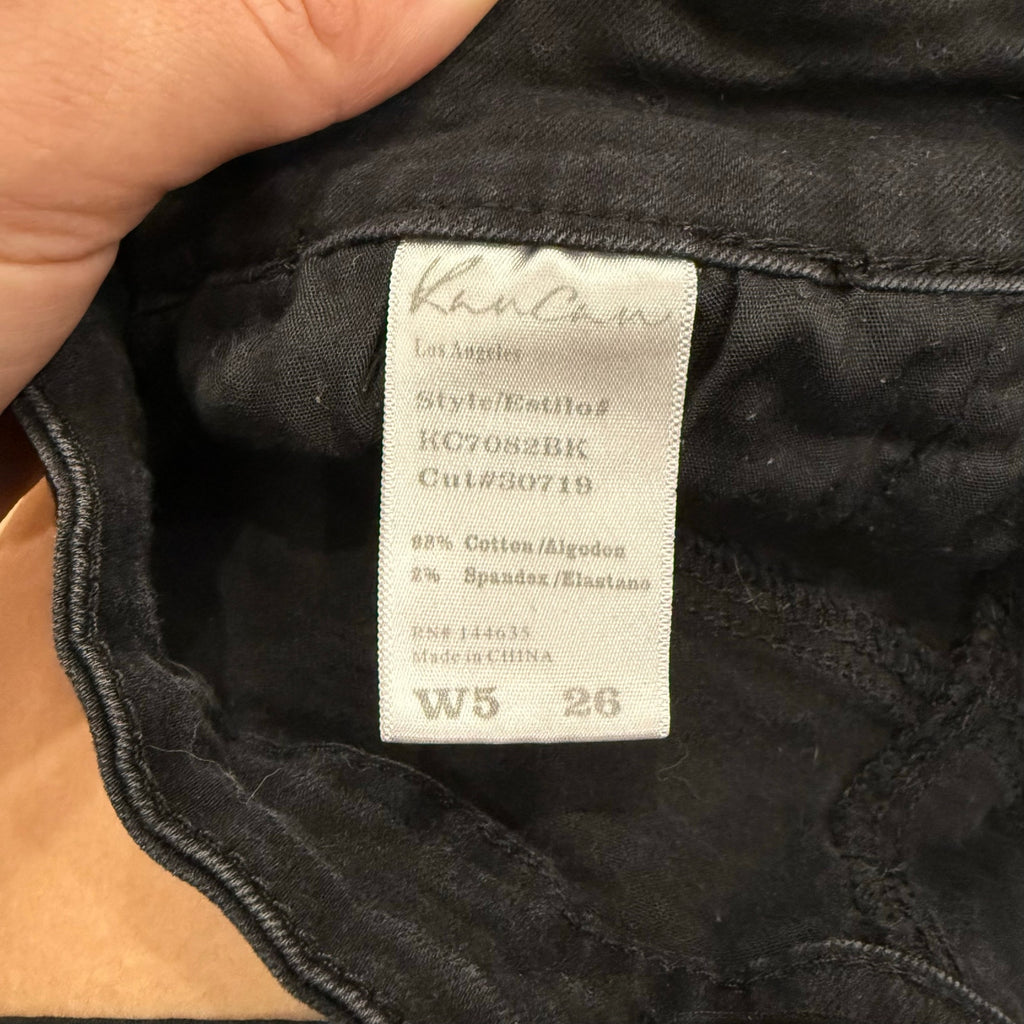 Kancan Women's Black Distressed Cuffed Denim Shorts (Size 5/26)