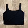 Black Women's Cropped Sleeveless Basic Top Size Large