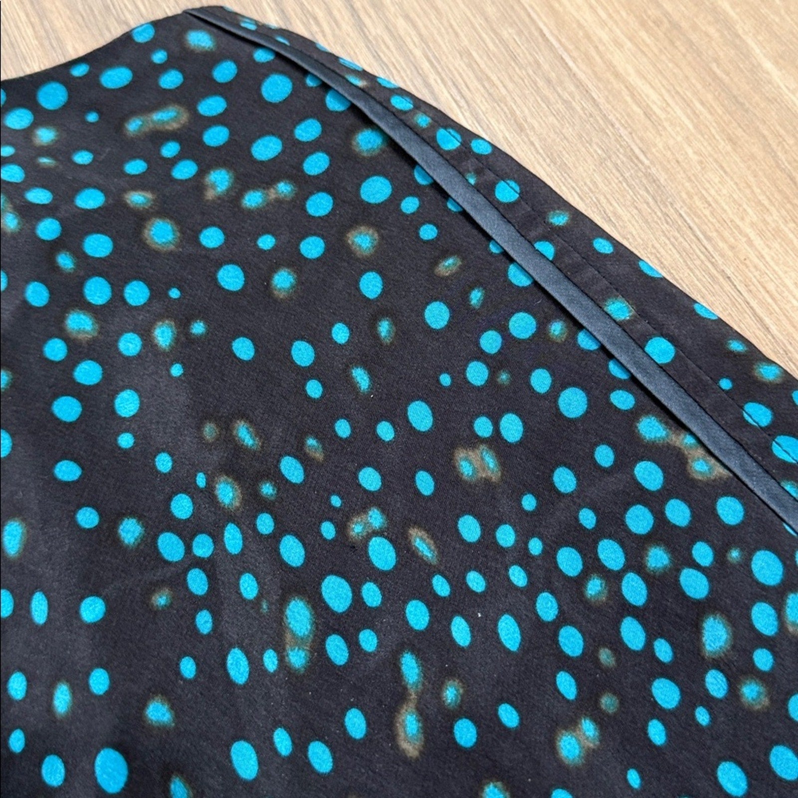 Rebecca Minkoff Sunny Dress - Black & Teal Polka Dot - Size 2