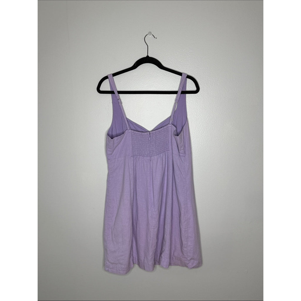 Abercrombie & Fitch Lavender Sweetheart Neckline Linen Dress Size XL