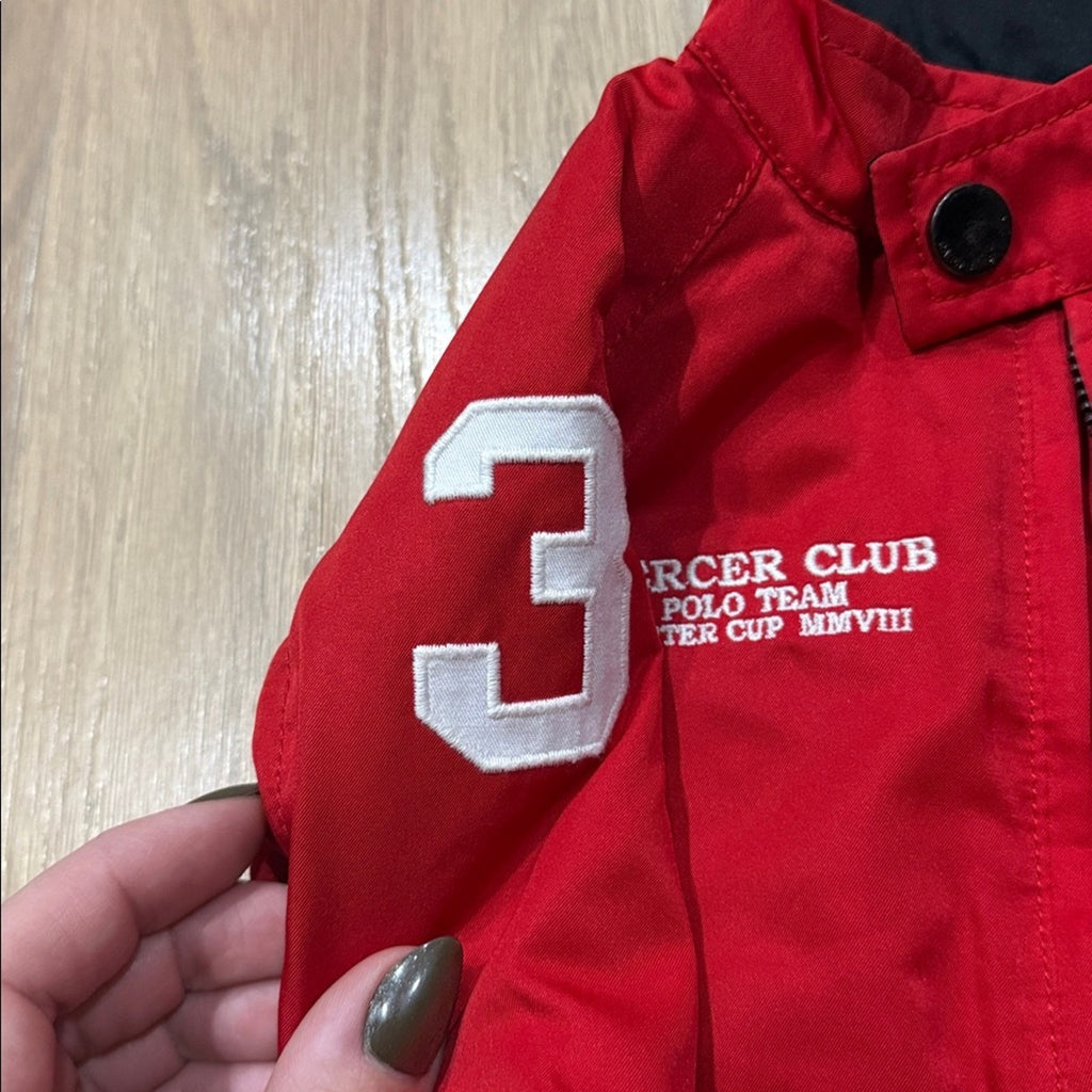 Ralph Lauren Red Mercer Club Polo Team Bomber Style Jacket Size 9 Months