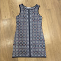 Max Studio Navy Blue Multicolor Printed Sleeveless Shift Dress Size Large