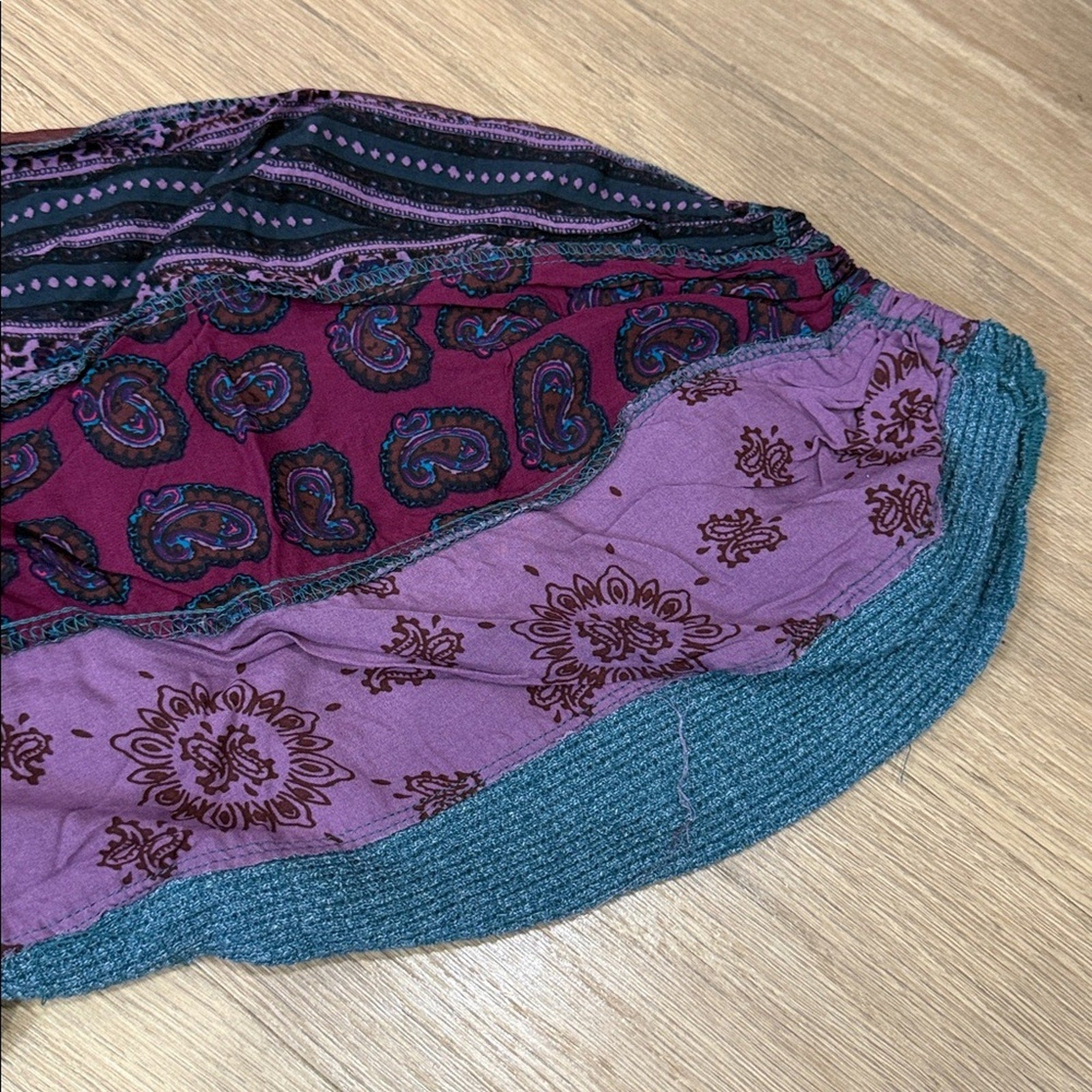 We The Free Blossom Thermal Balloon Sleeves Waffle Knit Size Small