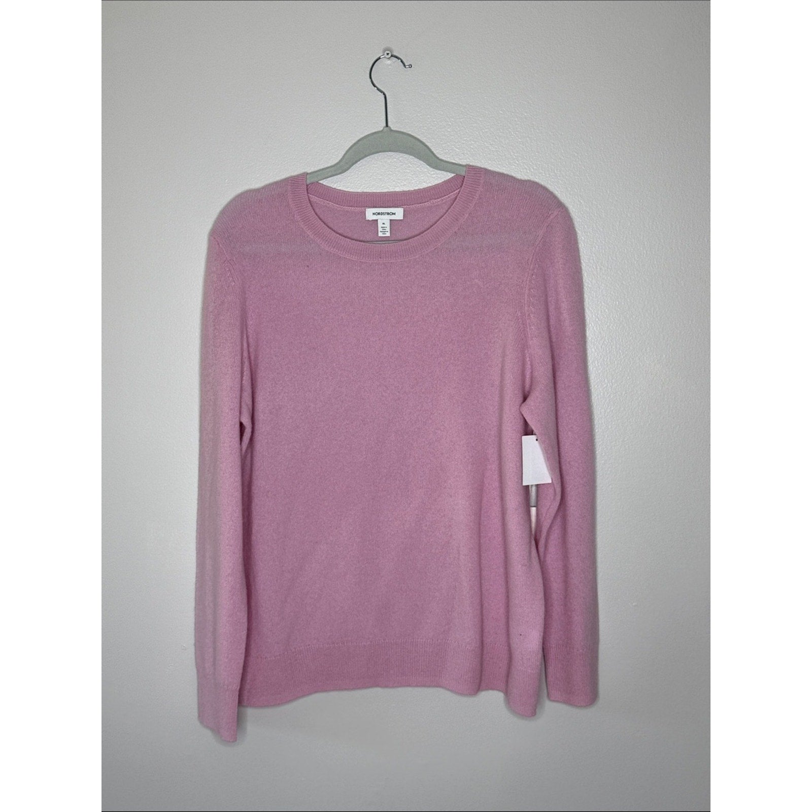 Nordstrom Dusty Rose Cashmere Crewneck Sweater Size XL NEW!