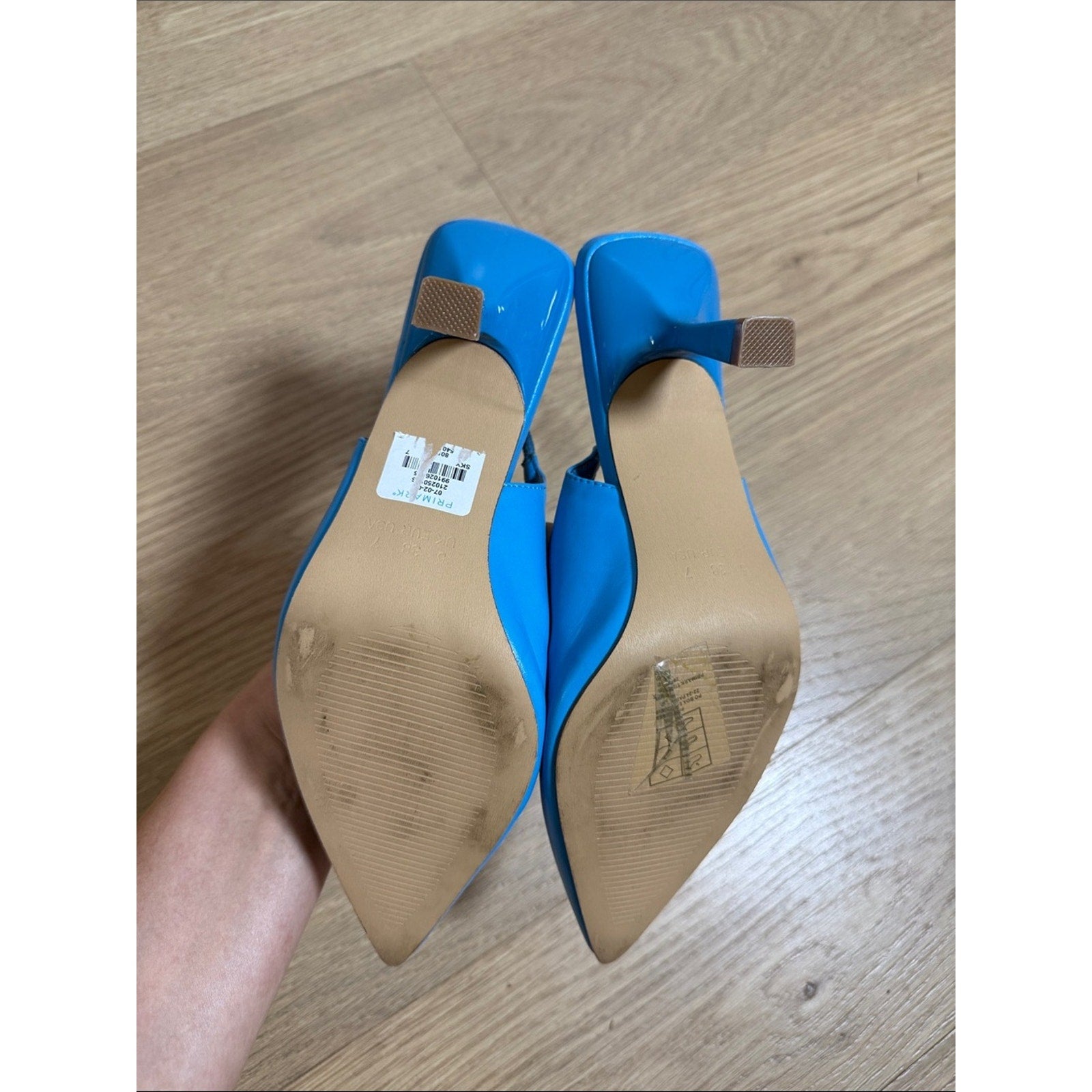 Primark Electric Blue Pointed Slingback Heels Size 7