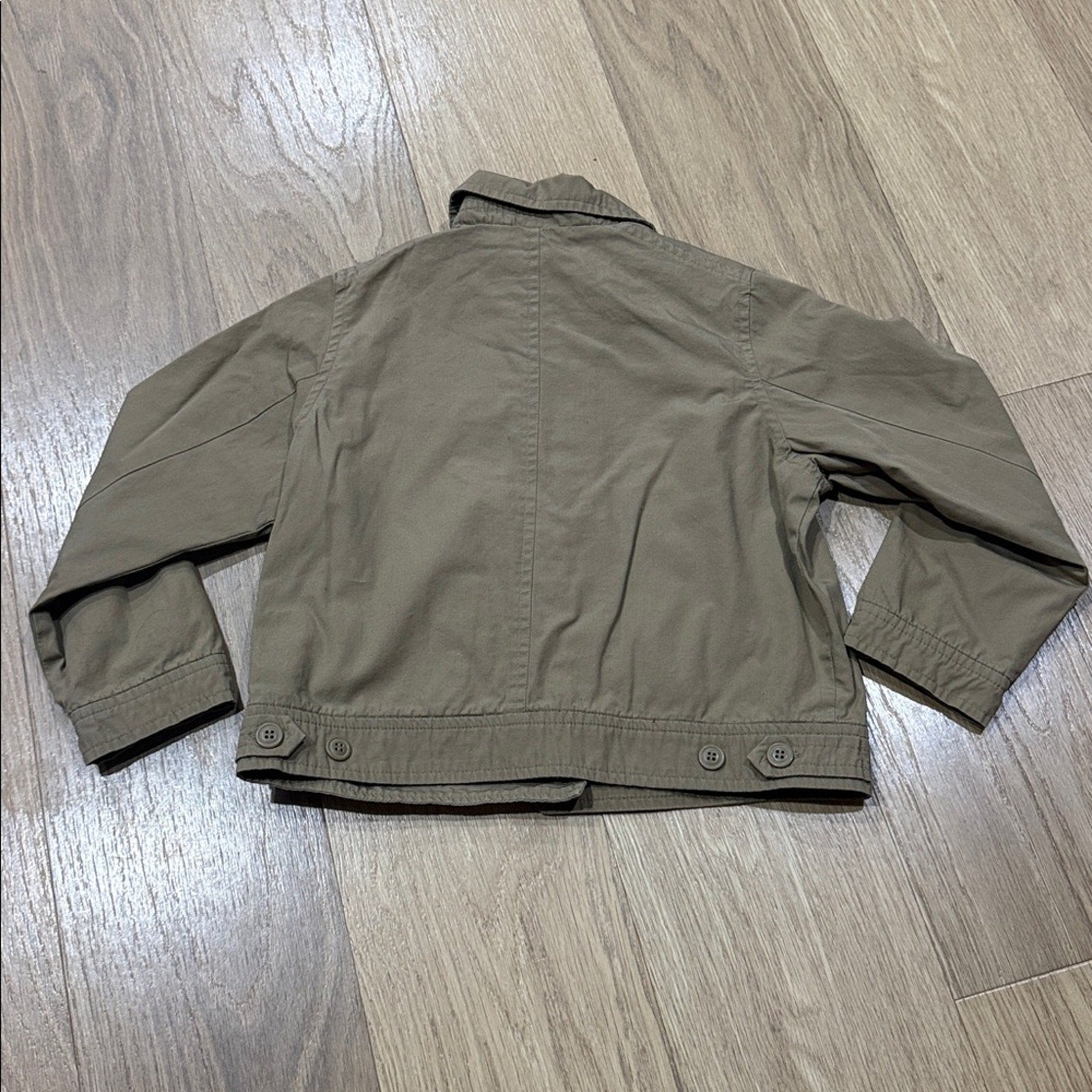 Bonpoint Kids Tan Utility Style Zip Front Jacket Size 4