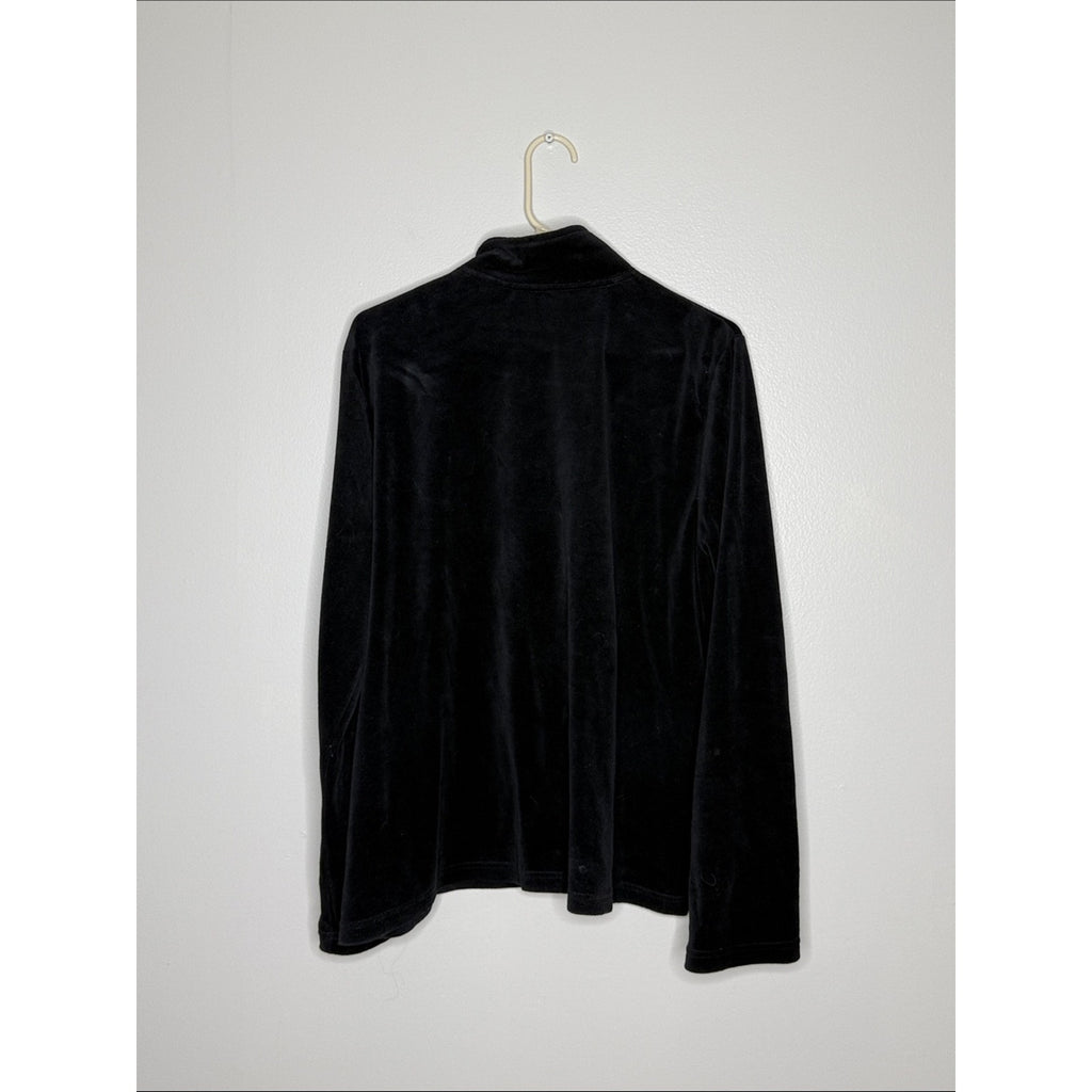 Sag Harbor Black Velvet Jacket with Gold Studs Size XL