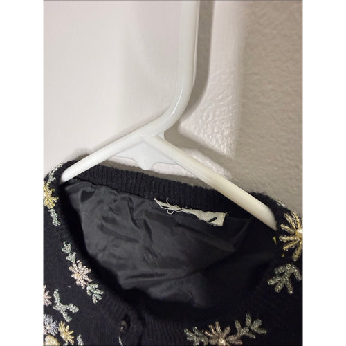 Black Floral Embroidered Cardigan Size L/XL